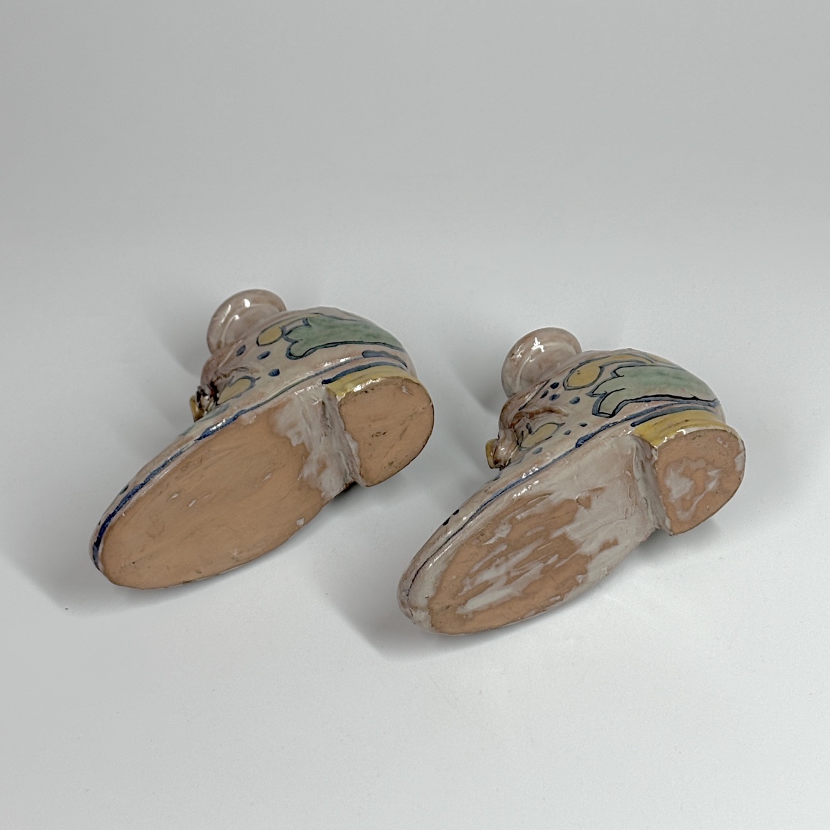 Sicilian Earthenware Water Bottles Shaped Like Shoes - 19th Century-photo-3