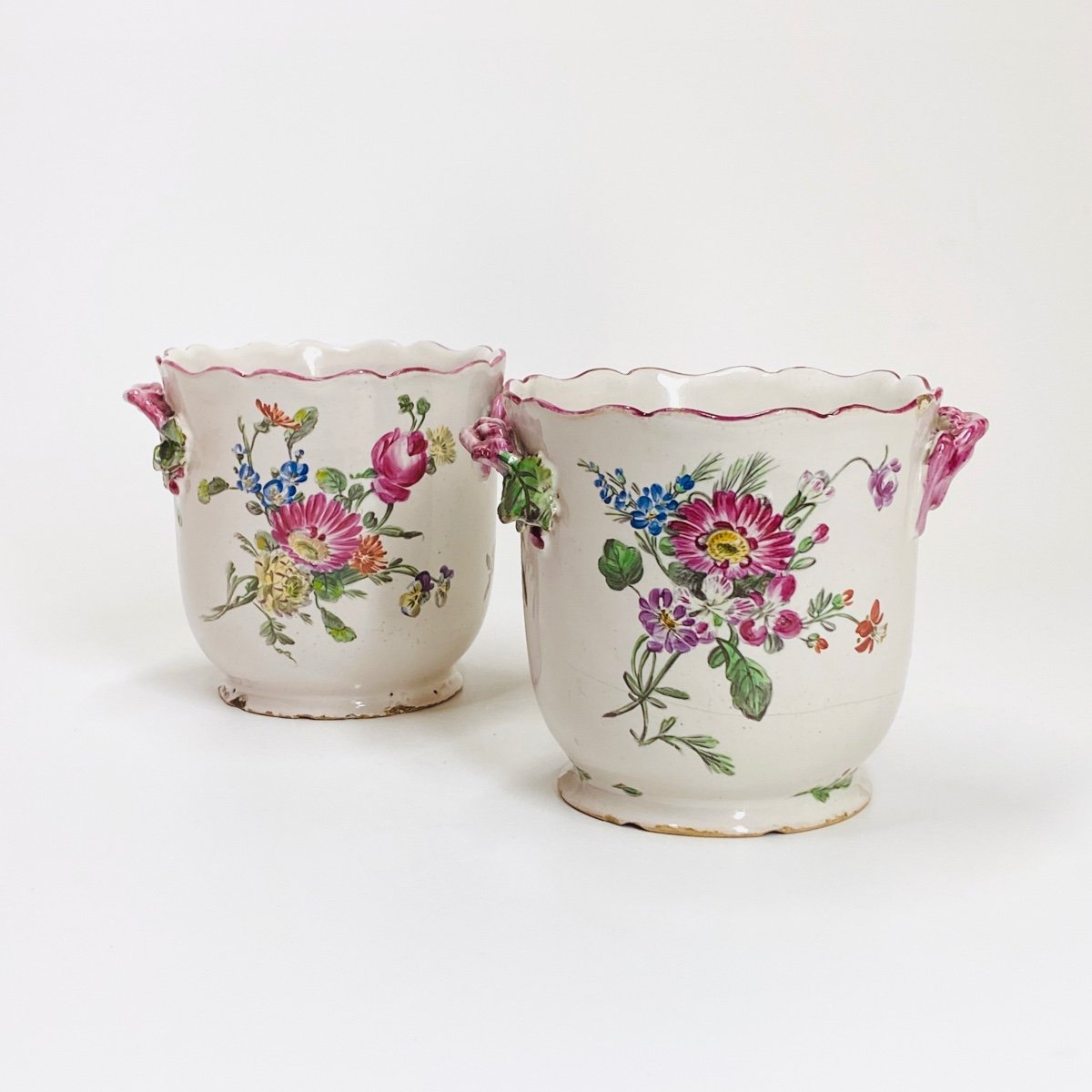 Marseille - Manufacture De La Veuve Perrin - Pair Of Glass Buckets - Eighteenth Century-photo-2