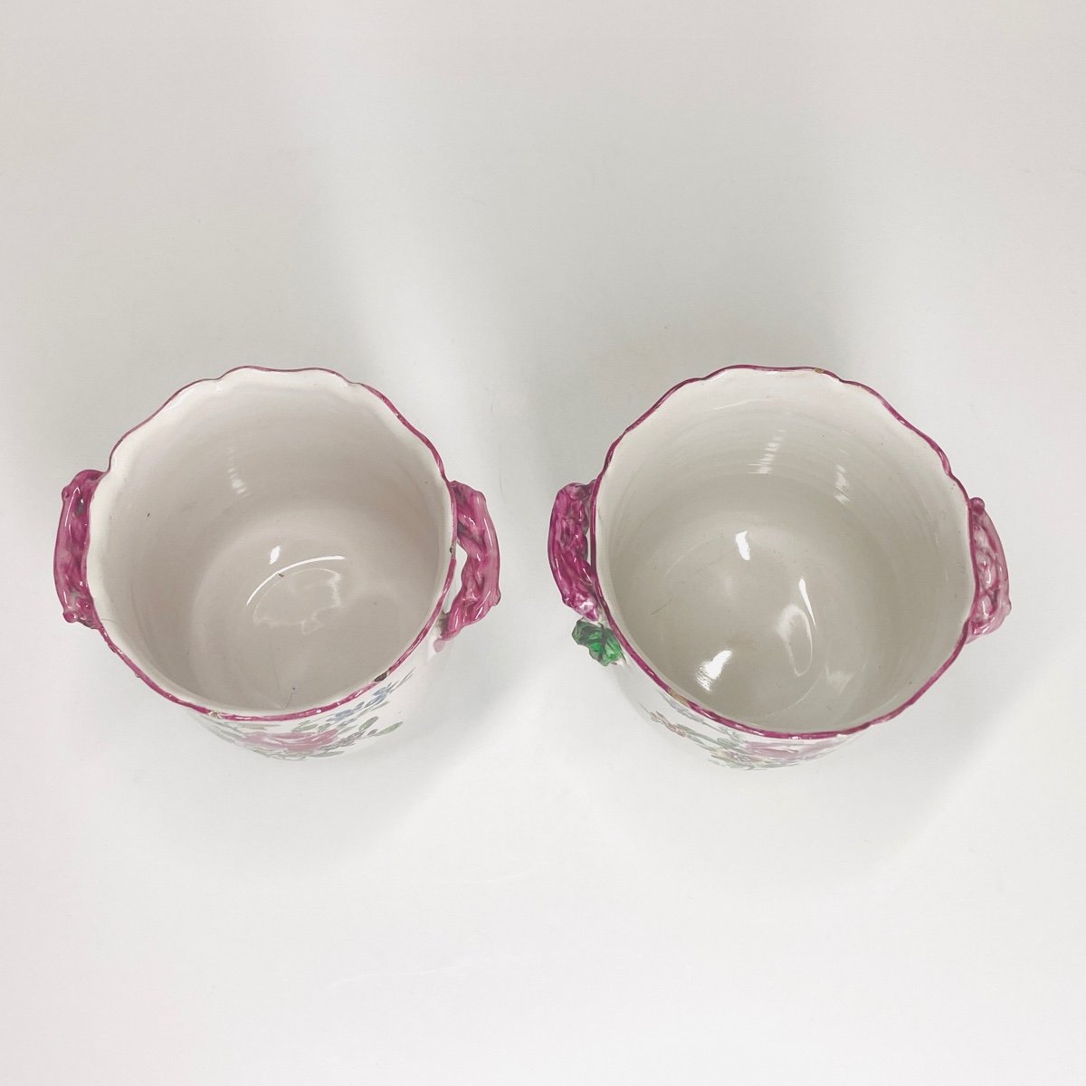 Marseille - Manufacture De La Veuve Perrin - Pair Of Glass Buckets - Eighteenth Century-photo-1