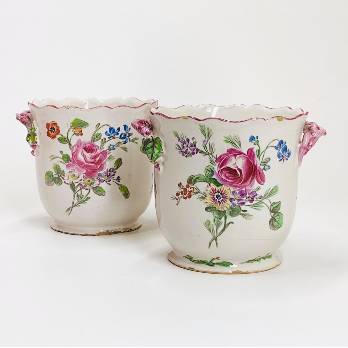 Marseille - Manufacture De La Veuve Perrin - Pair Of Glass Buckets - Eighteenth Century-photo-8