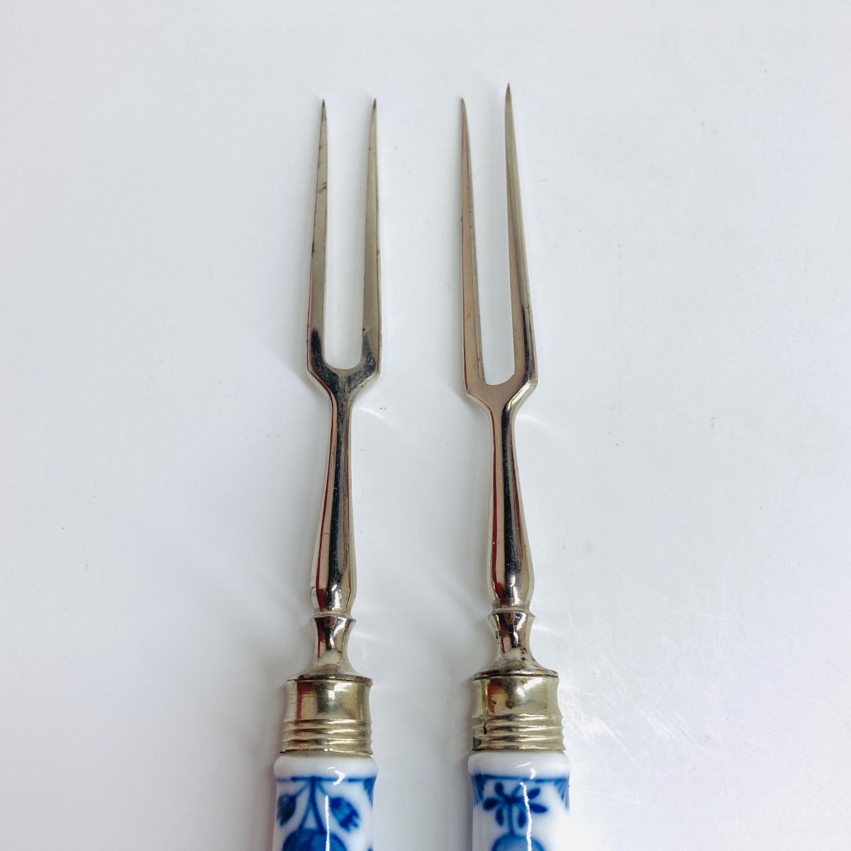 Meissen - Deux fourchettes à deux dents - XVIIIe siècle-photo-3