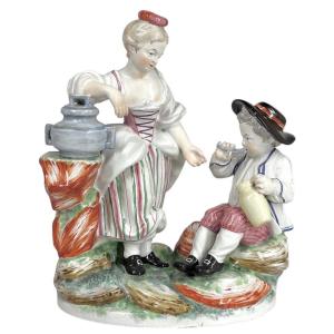 Groupe en faïence de Niderviller - Période du comte de Custine - XVIIIe siècle