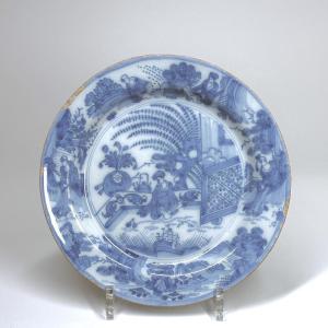 Assiette en faïence de Delft aux chinois - XVIIe siècle