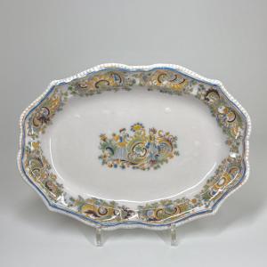 Plat ovale en faïence de Marseille - XVIIIe siècle