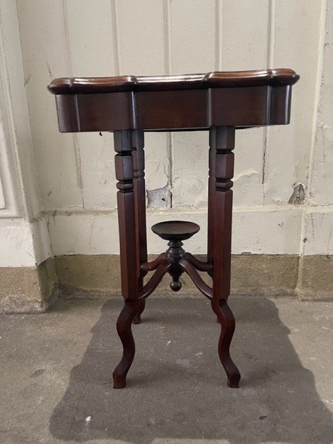 China Hardwood Table With Marble Marquetry Top-photo-3