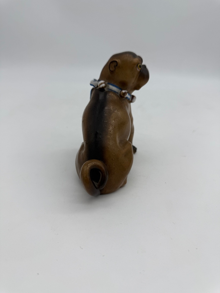 Bouledogue français en porcelaine polychrome -photo-2
