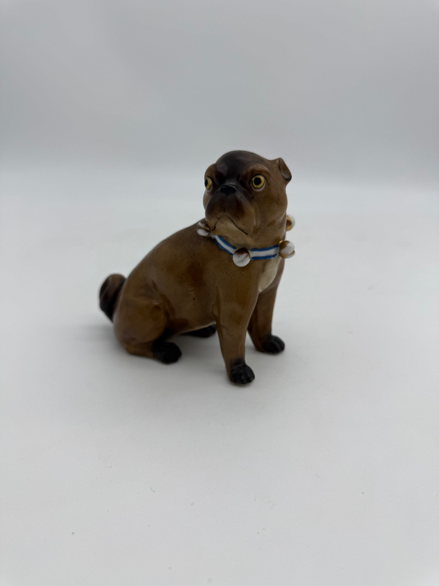 Bouledogue français en porcelaine polychrome -photo-1