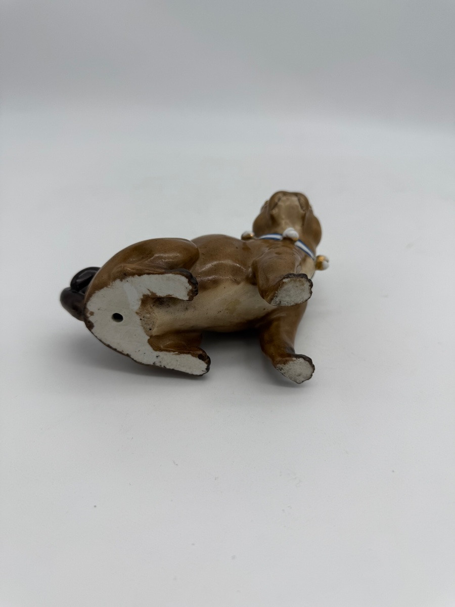 Bouledogue français en porcelaine polychrome -photo-2