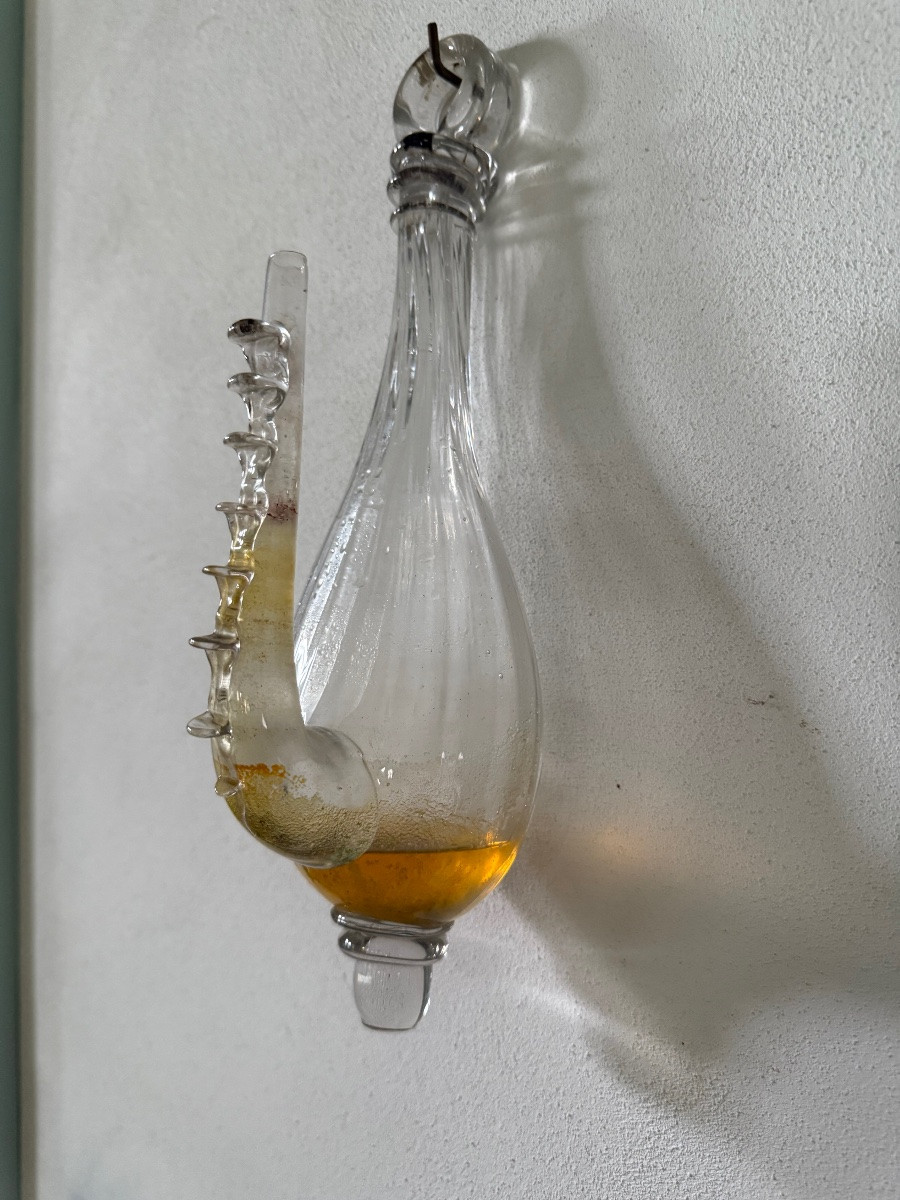 18th Century Glass Barometer (donderglas) Decorated With Ribbons.-photo-3