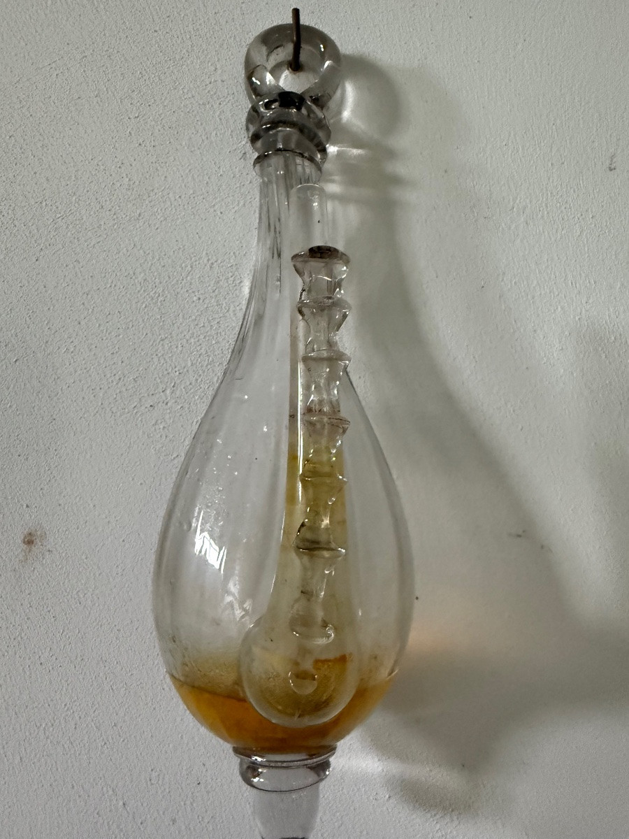 18th Century Glass Barometer (donderglas) Decorated With Ribbons.-photo-4