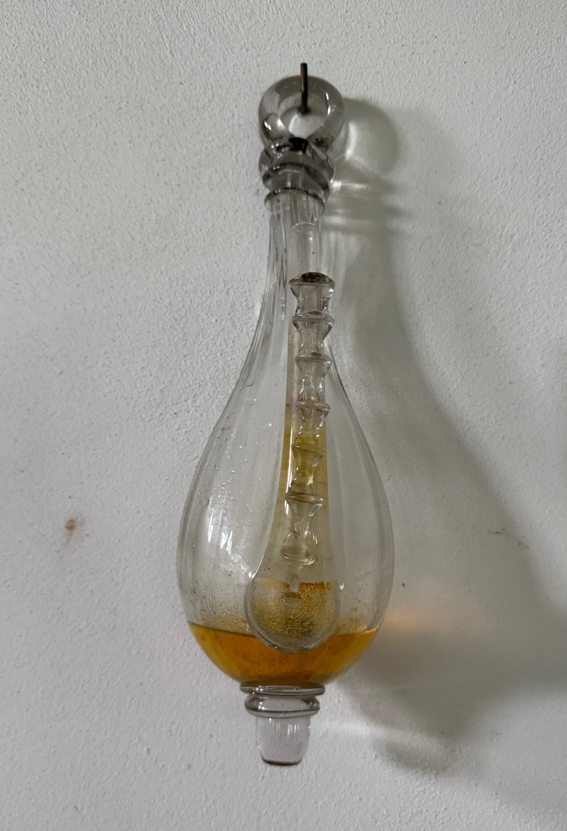 18th Century Glass Barometer (donderglas) Decorated With Ribbons.