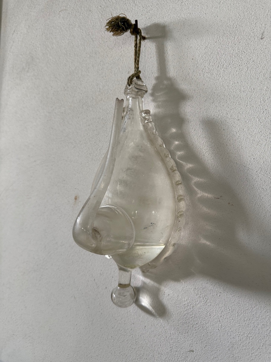 Glass Barometer (donderglas) From The 18th And 19th Centuries, Decorated With Ribbons-photo-3