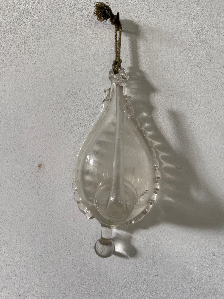 Glass Barometer (donderglas) From The 18th And 19th Centuries, Decorated With Ribbons-photo-1
