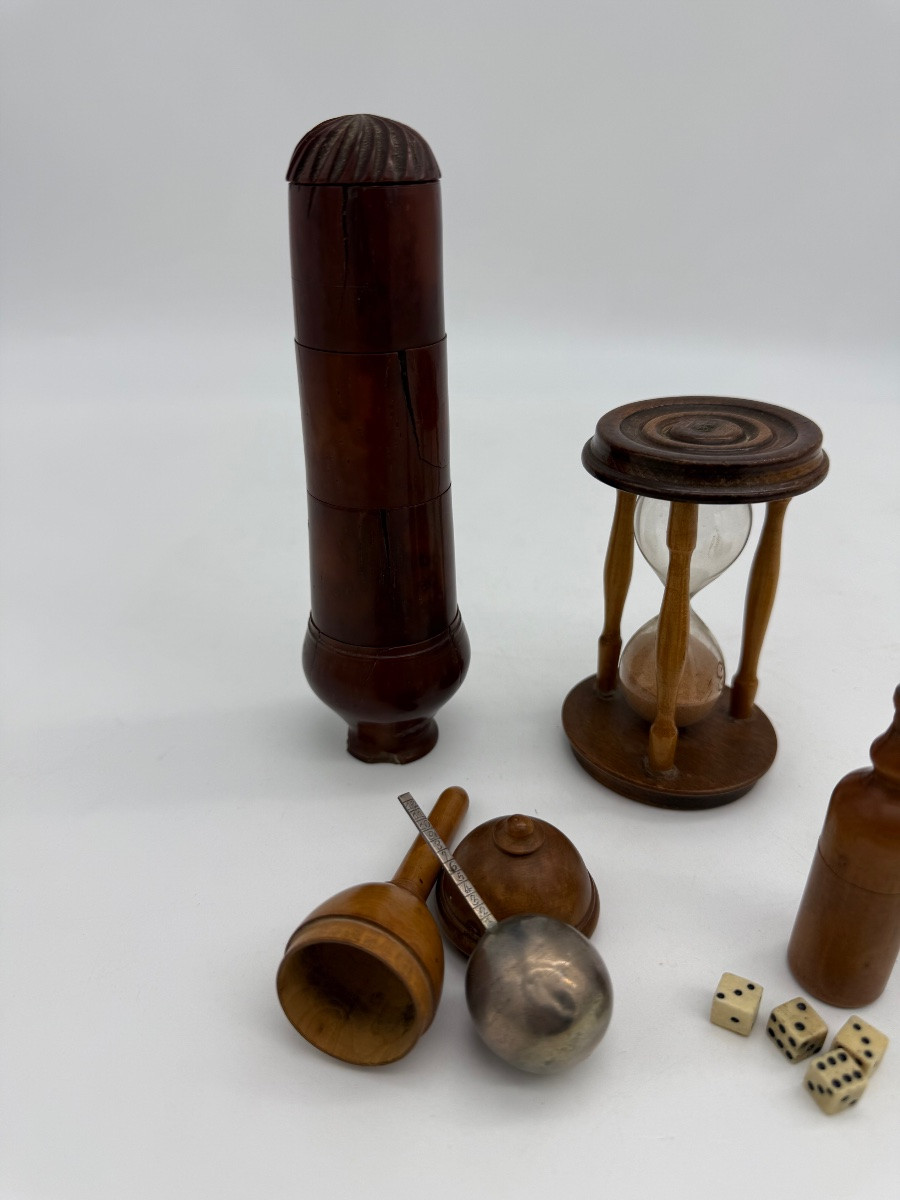 Petit lot en bois, métal et verre -photo-2