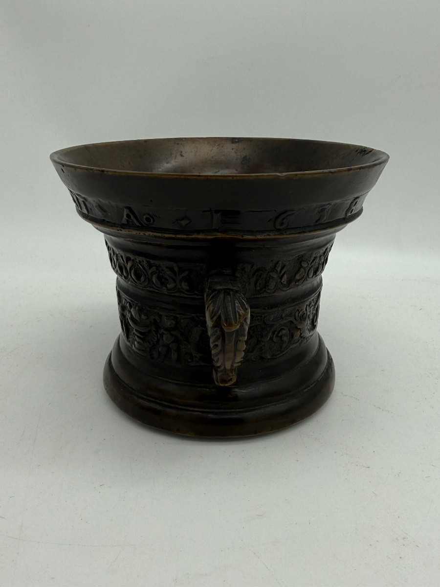 Mortier en bronze à deux anses-photo-4