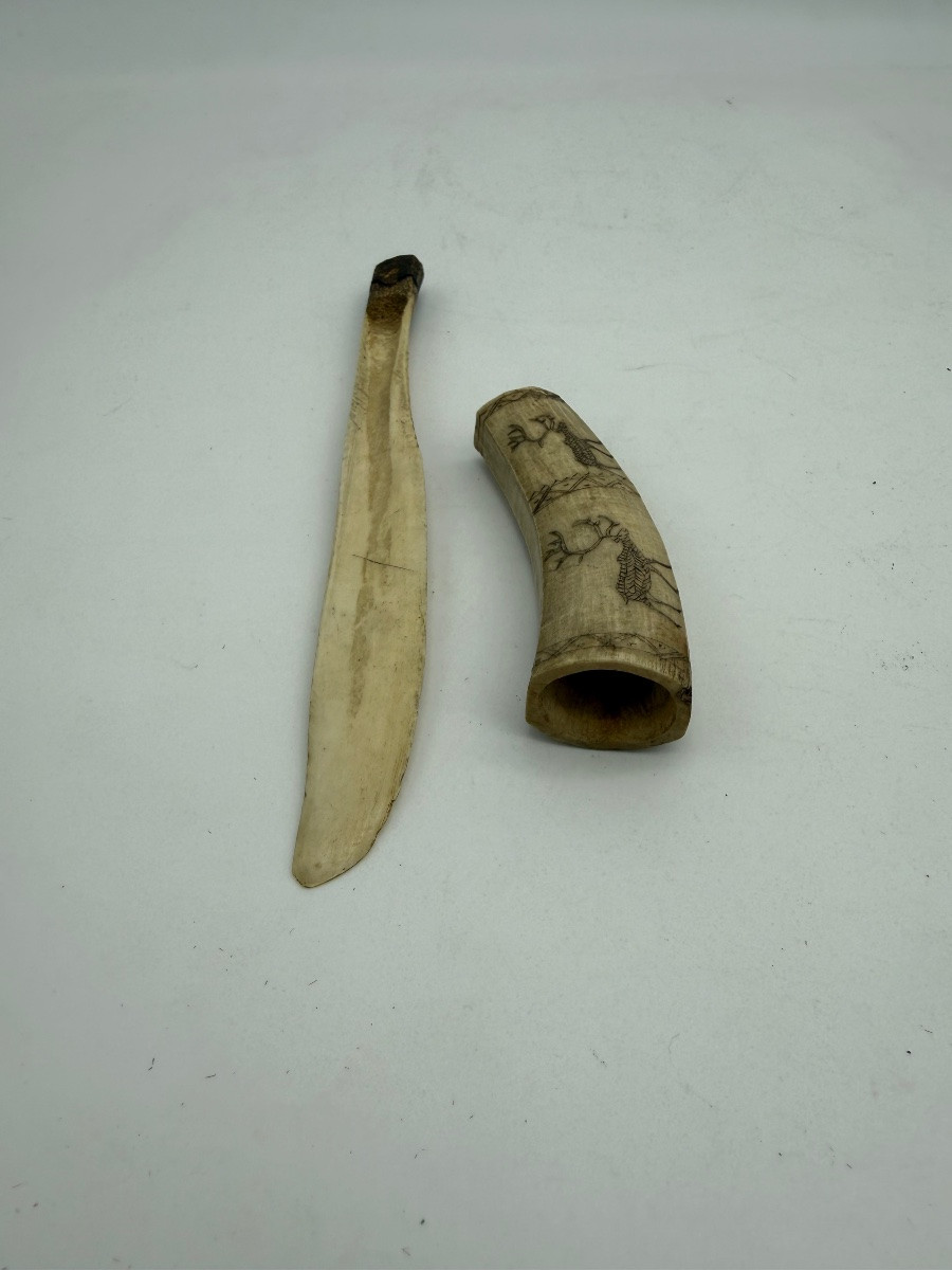 Deux objets en os esquimaux -photo-4
