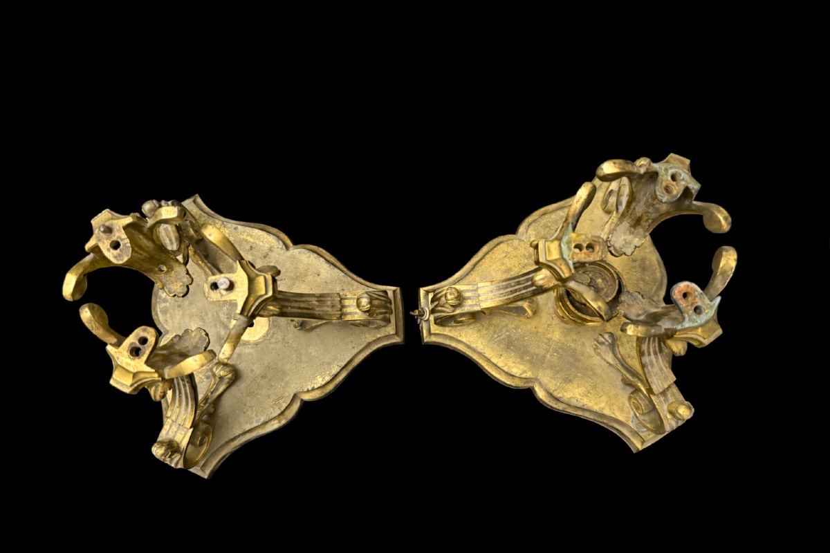 Deux socles en bronze doré -photo-1