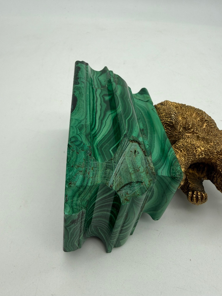 Bear Sculpture In Gilded Bronze-photo-6