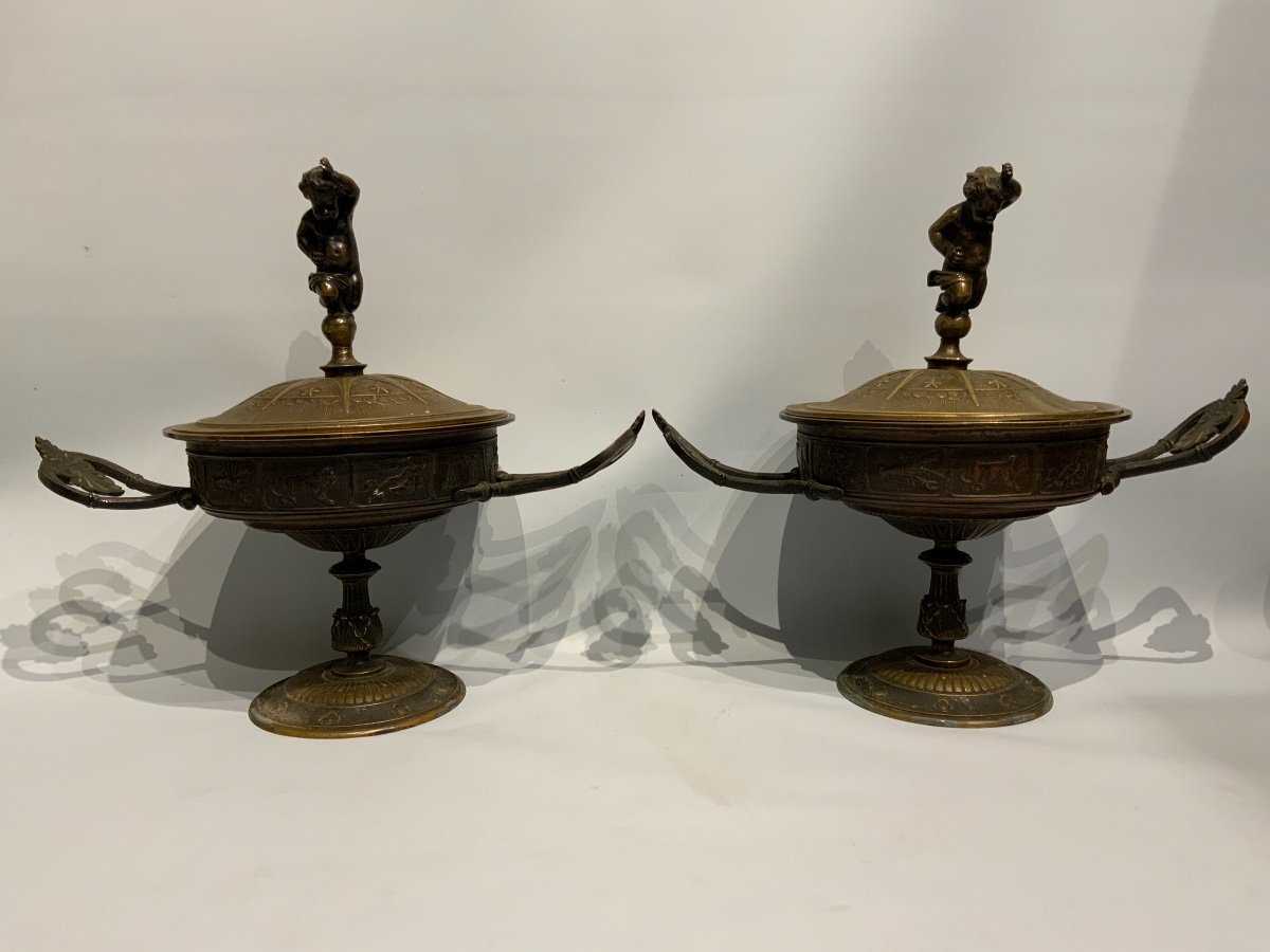 Two Bronze Vases With Signs Of The Zodiac France XIXth