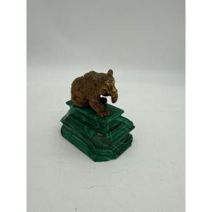 Bear Sculpture In Gilded Bronze