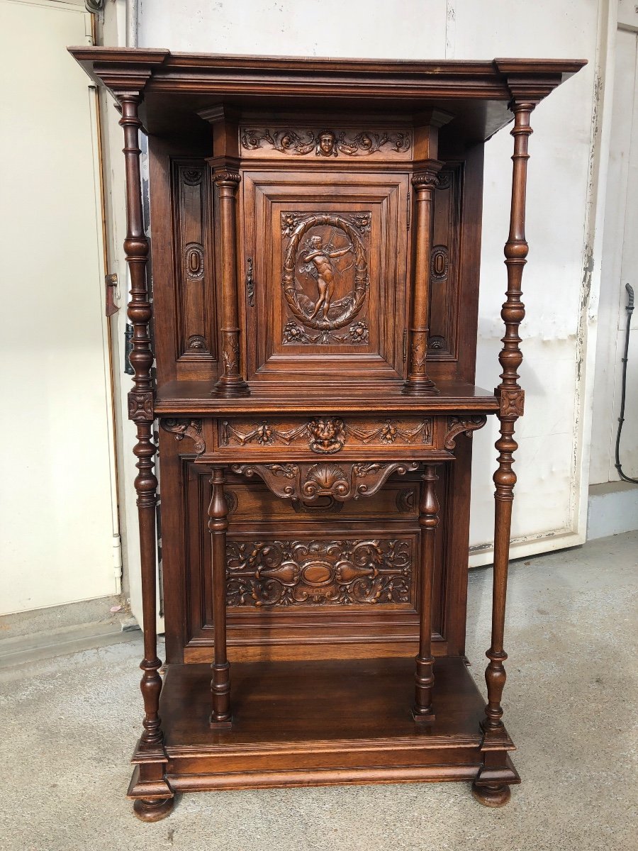 Credenza In Walnut Renaissance Style Late XIXth Century - Buffet - Sideboard-photo-6