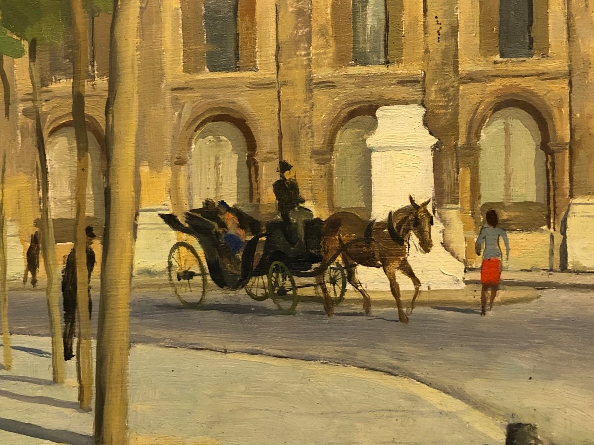 Maurice Delavier Rue De Paris Dated 1944 Oil On Cardboard-photo-2