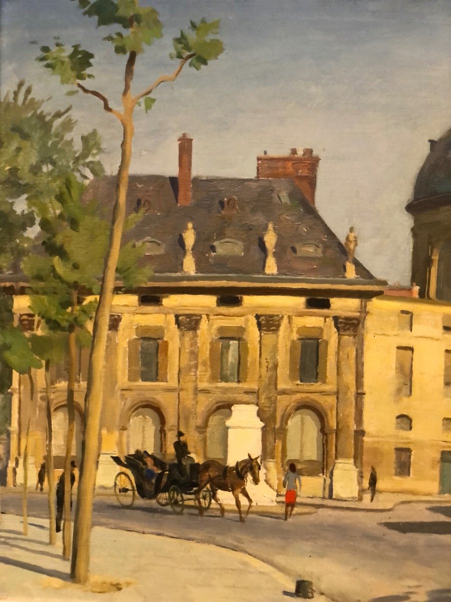 Maurice Delavier Rue De Paris Dated 1944 Oil On Cardboard-photo-4
