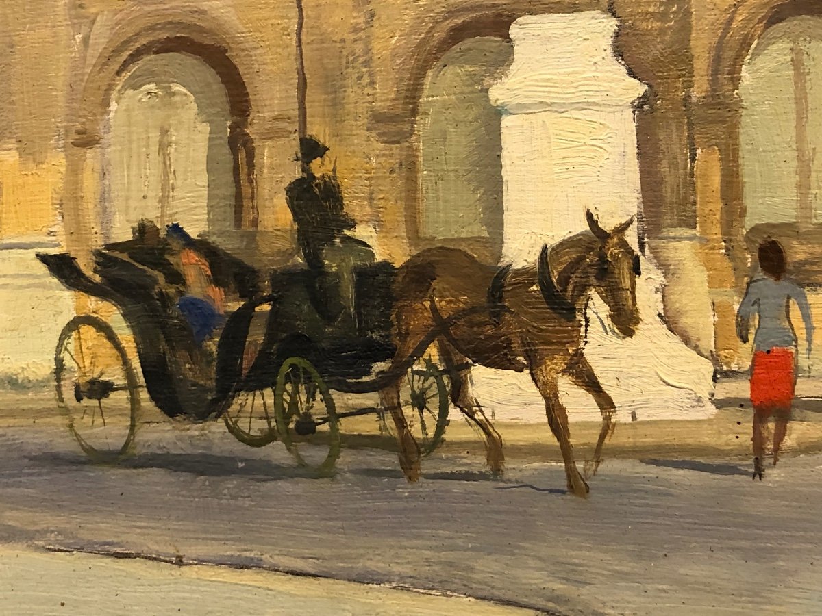 Maurice Delavier Rue De Paris Dated 1944 Oil On Cardboard-photo-6