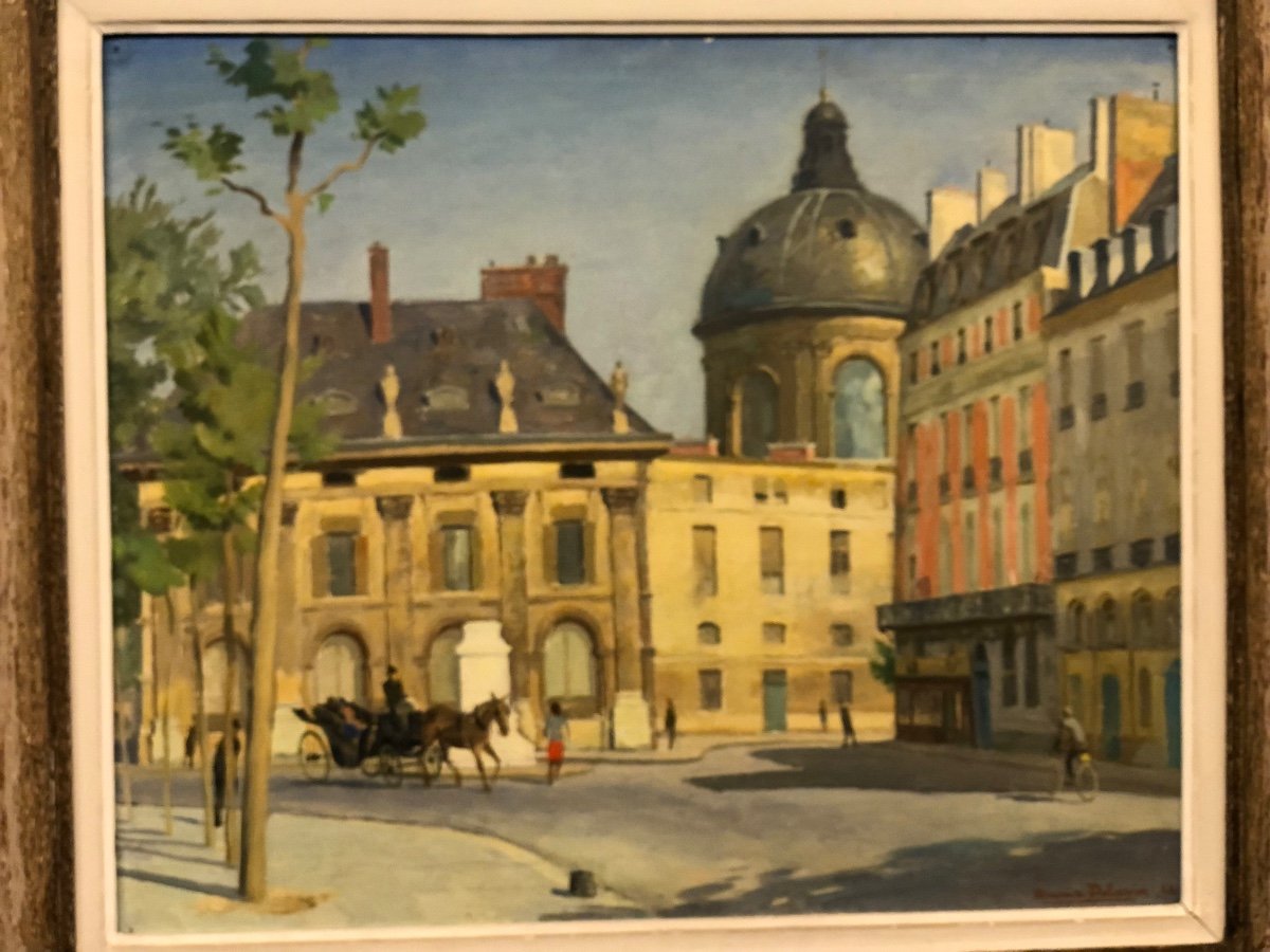 Maurice Delavier Rue De Paris Dated 1944 Oil On Cardboard-photo-7