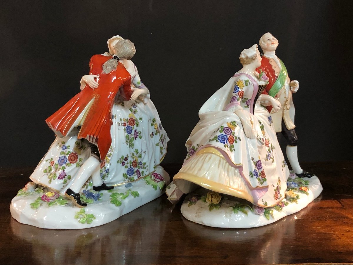 Frankenthal German Manufacture Pair Of Groups - Porcelain Subjects-photo-3