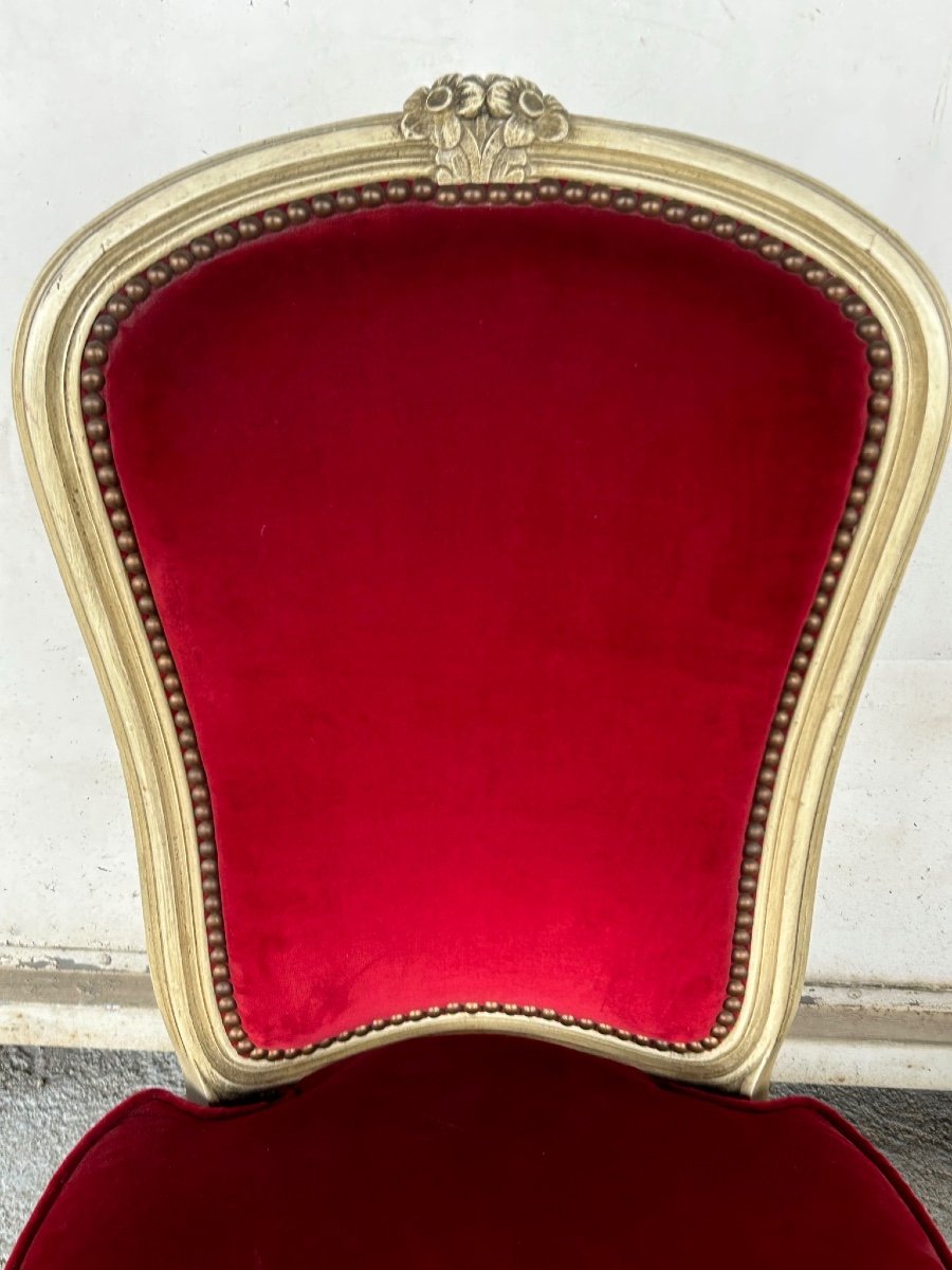 Pair Of Louis XV Style Lacquered Fireside Chairs Circa 1950-photo-1