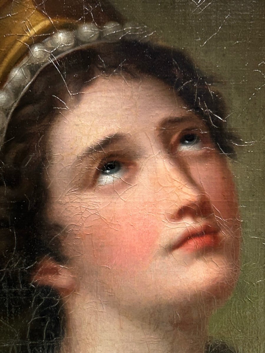 The Death Of Cleopatra - Oil On Canvas Empire Period - H 102 Cm-photo-7
