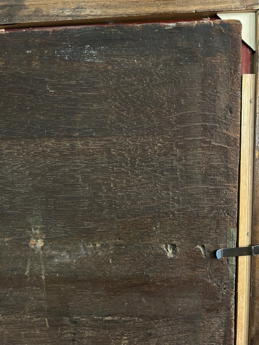 Large Painting - Painting On Wood Panel Dutch School End XVII Or Beginning XVIII-photo-8