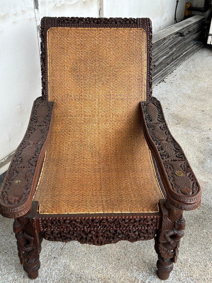 Colonial Armchair Said Of Planter Indochina Late Nineteenth-photo-2