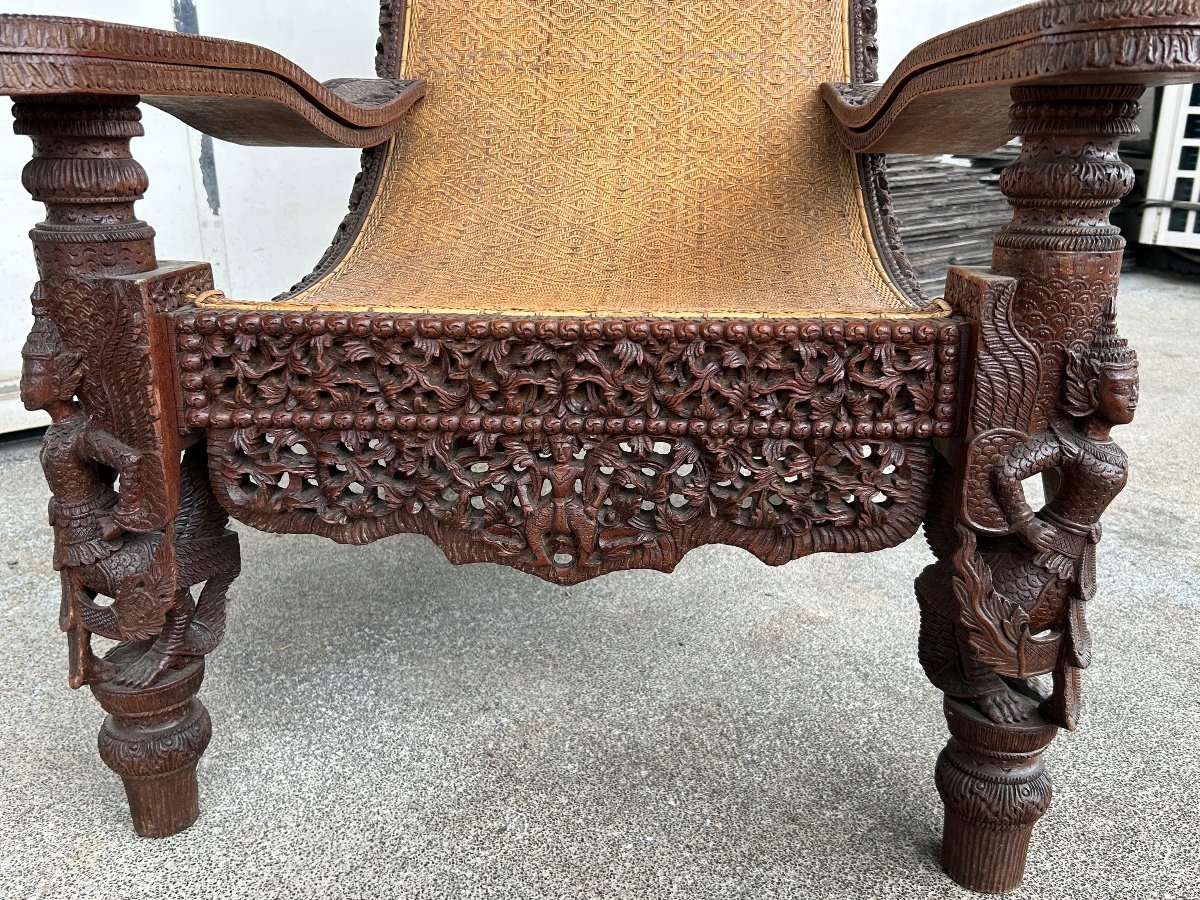 Colonial Armchair Said Of Planter Indochina Late Nineteenth-photo-5