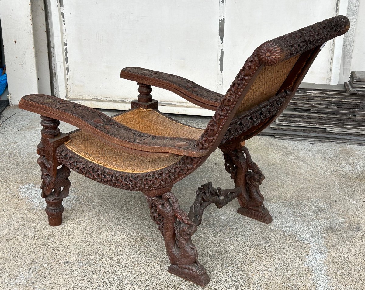 Colonial Armchair Said Of Planter Indochina Late Nineteenth-photo-8