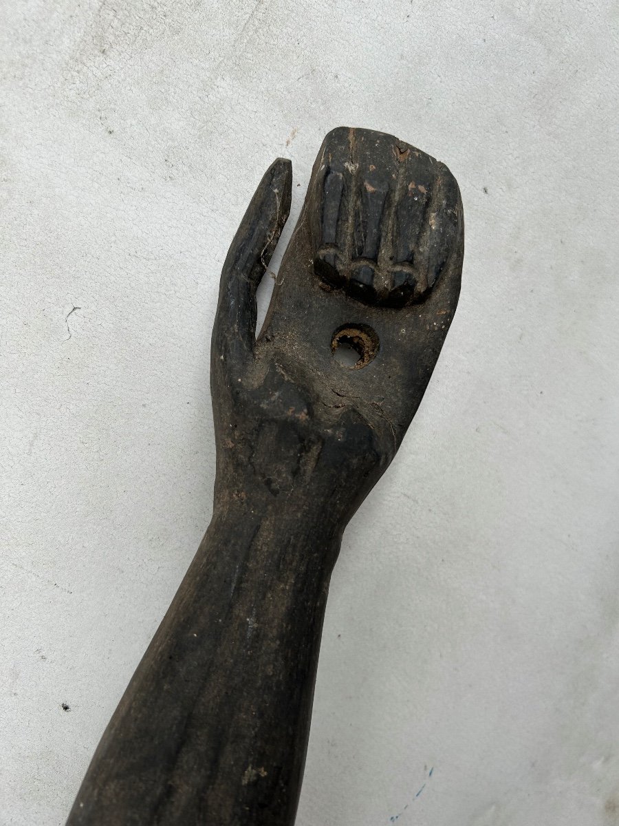 Grand Christ En Bois Sculpté - Amérique Du Sud Vers 1940-50  H 134 Cm-photo-1