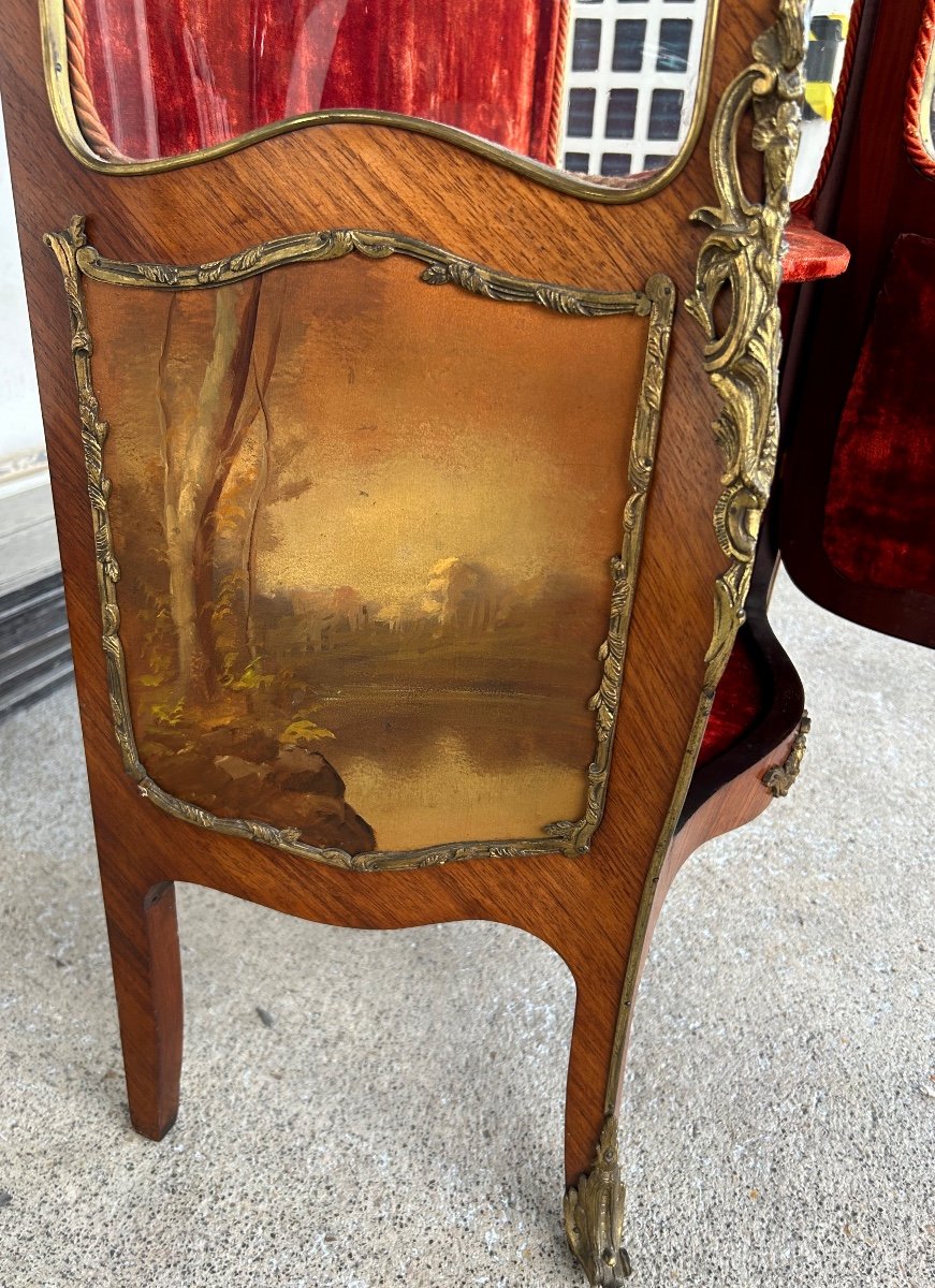Showcase Domed Louis XV Style Napoleon III Period - Vernis Martin - 19th-photo-4