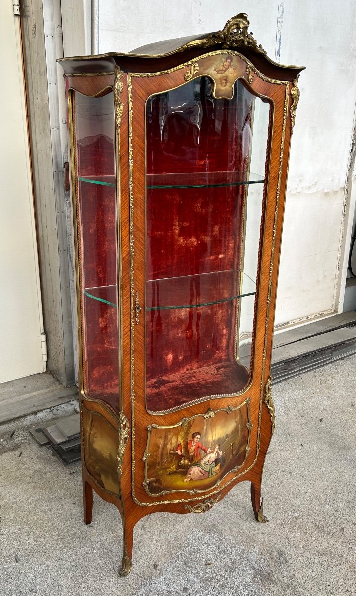 Showcase Domed Louis XV Style Napoleon III Period - Vernis Martin - 19th
