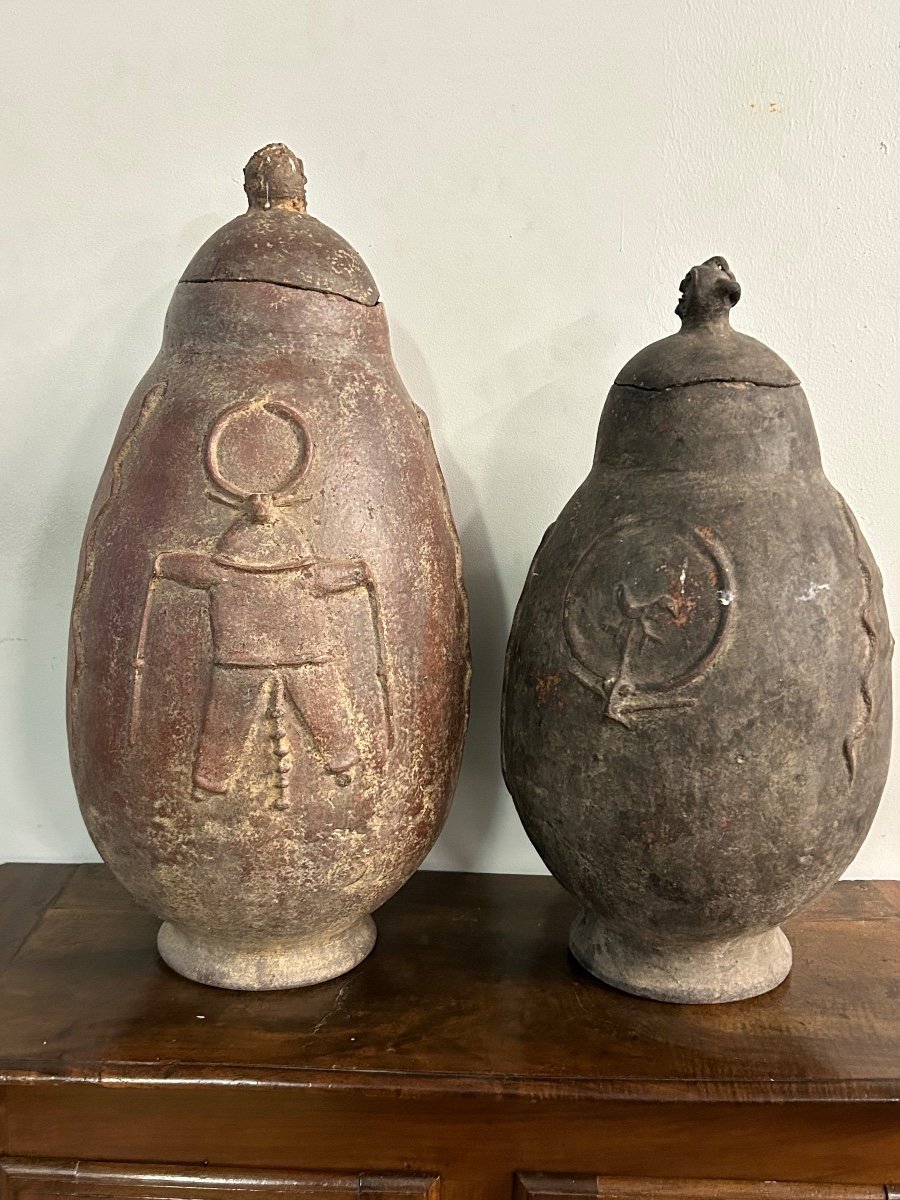 Deux Jarres Bwaba Art Africain En Terre Cuite Vers 1950 -60 -photo-2