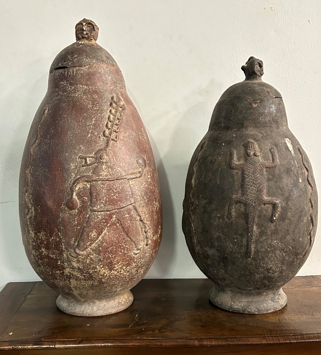 Deux Jarres Bwaba Art Africain En Terre Cuite Vers 1950 -60 