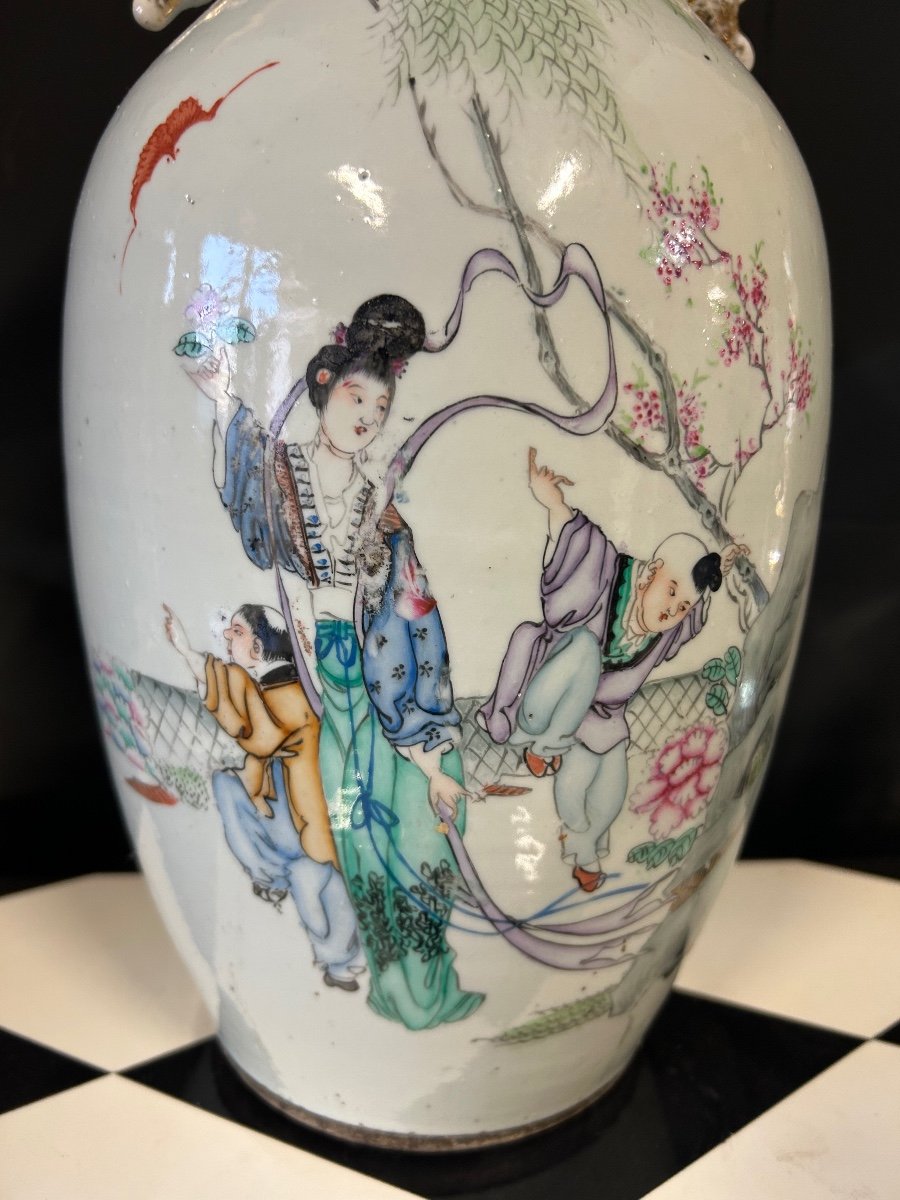 Grand Vase Porcelaine De Chine Fin XIXéme - Chinois-photo-4