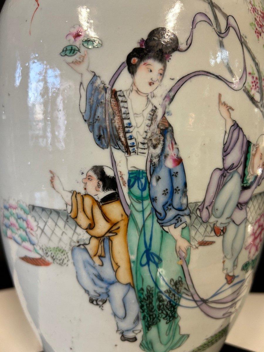 Grand Vase Porcelaine De Chine Fin XIXéme - Chinois-photo-1