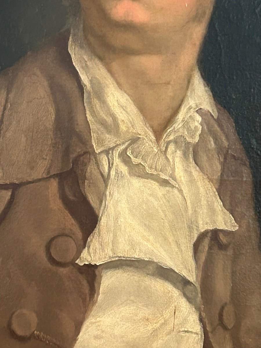 Portrait Of An 18th Century Architect - Oil On Canvas Mounted On Cardboard-photo-3