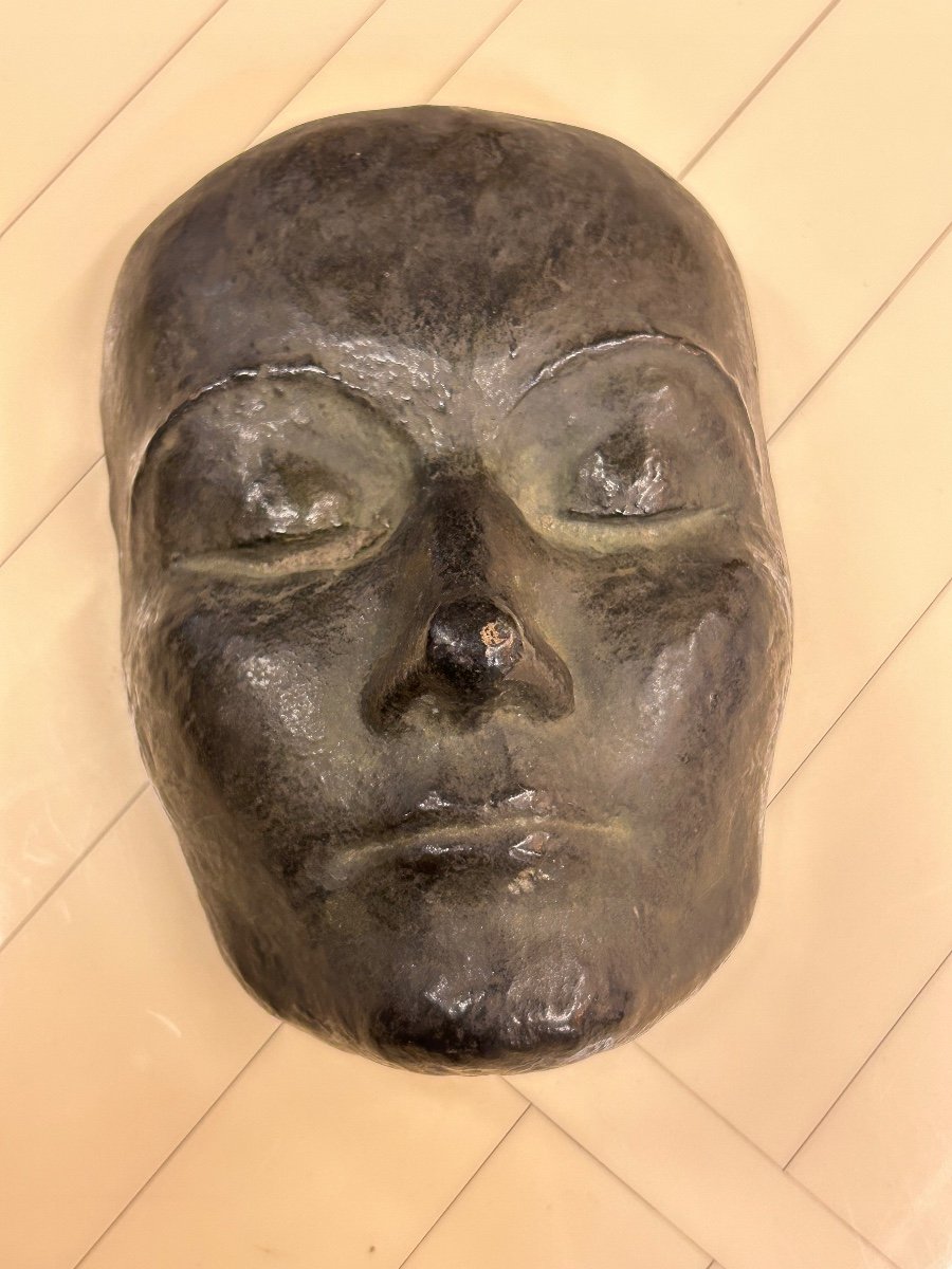 Masque En Bronze Signé Seiler Daté 45 - Hauteur 16 Cm-photo-8