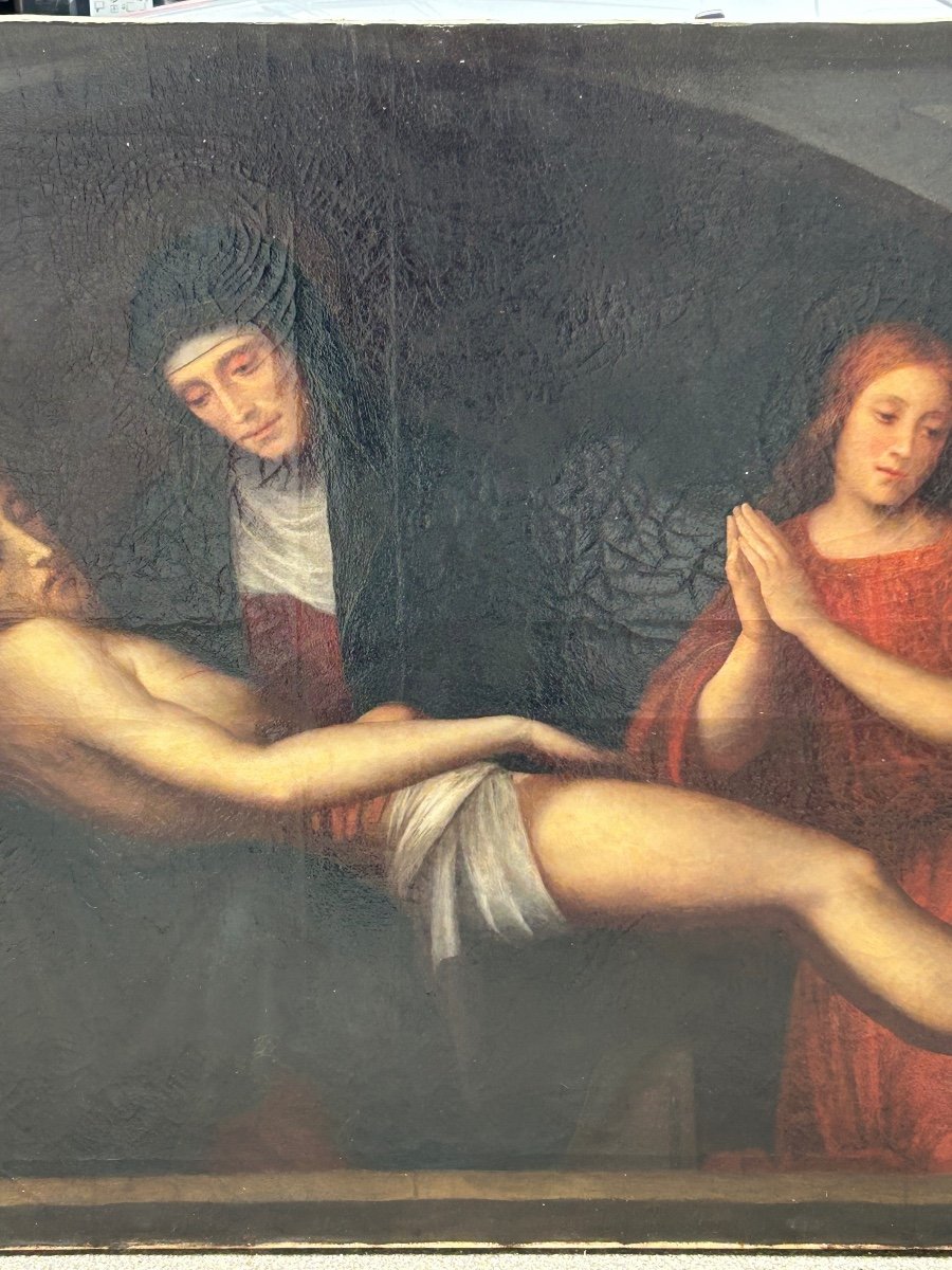 The Pieta After Francesco Francia (1450-1517) XIXth Time 96 X 186 Cm-photo-1