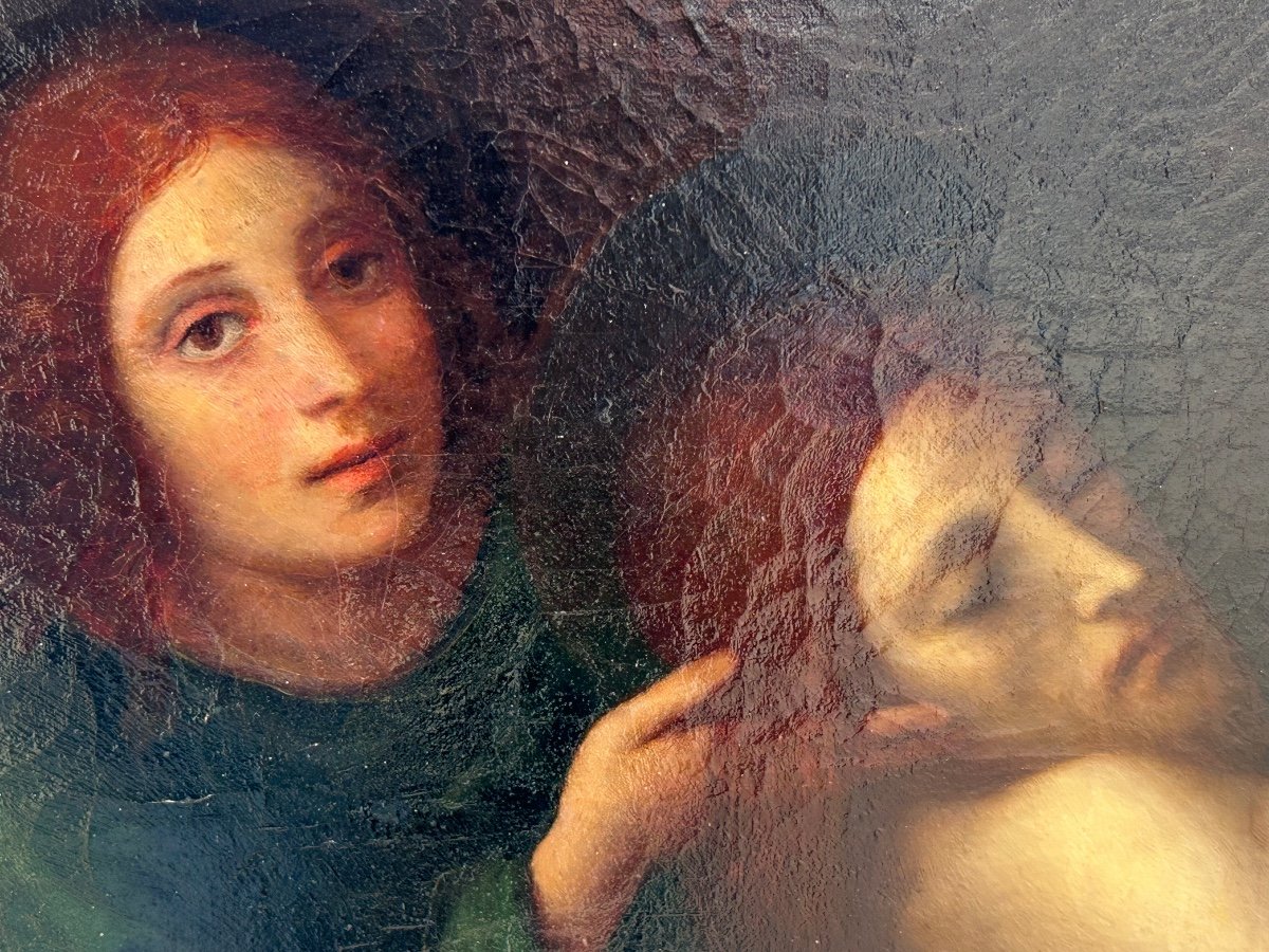 The Pieta After Francesco Francia (1450-1517) XIXth Time 96 X 186 Cm-photo-3