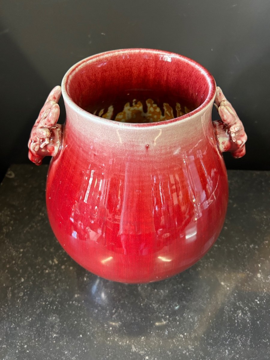 Chinese Porcelain Vase Oxblood Red Twentieth Time-photo-8