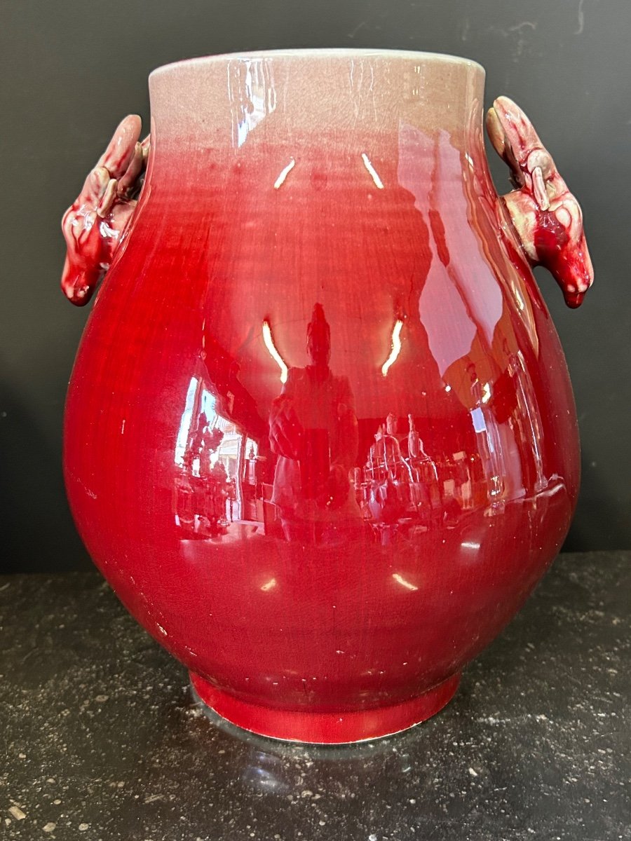 Vase Porcelaine De Chine Rouge Sang De Bœuf époque XXéme 