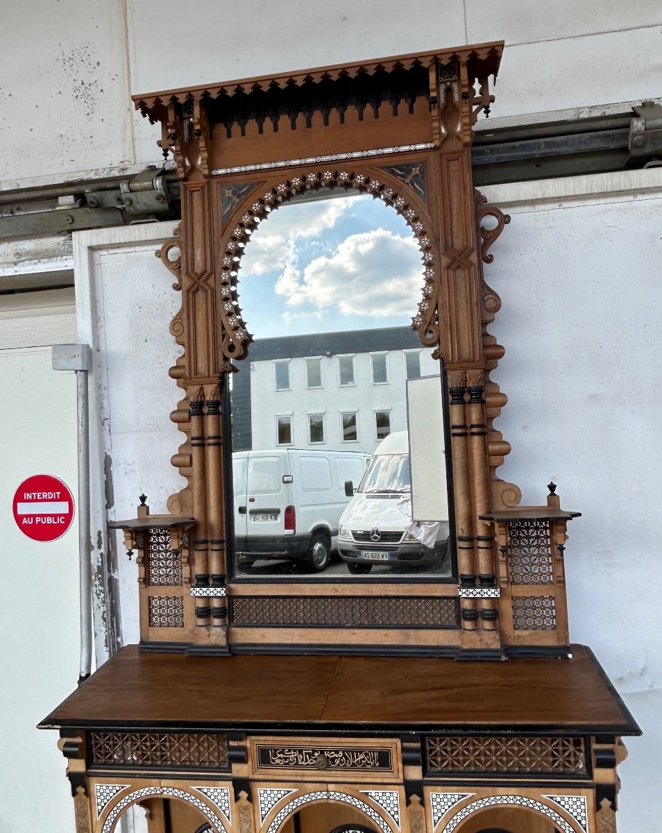 Atelier De Giuseppe Parvis - Grande Console Et Son Miroir égypte Vers 1880 -photo-3